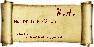 Wolff Alfréda névjegykártya